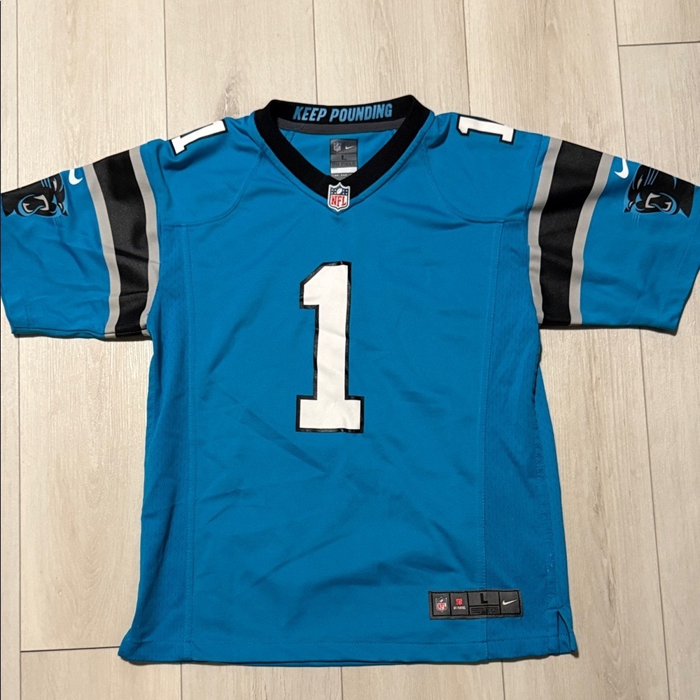 Kid’s Nike NFL Carolina Panthers Football Jersey  Cam Newton #1 size L 14-16